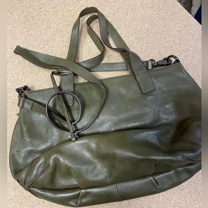 HOBO green satchel/crossbody bag